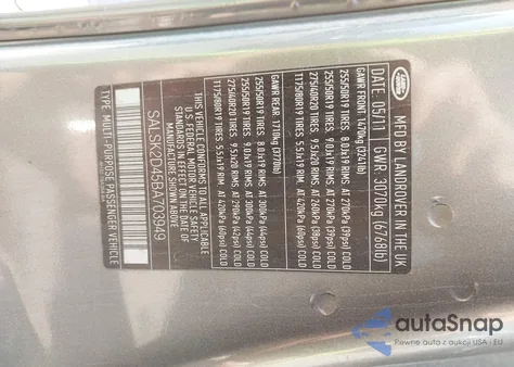 2011 Land Rover Range Rover Sport Hse from USA, damaged, VIN SALSK2D45BA703949